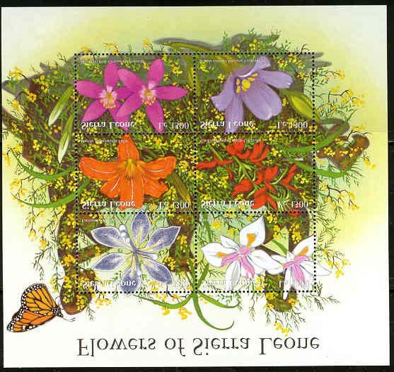 2002 Abril 29 : Idem, Flores de Sierra Leone (2 BF de 6 valores) (Y & T :