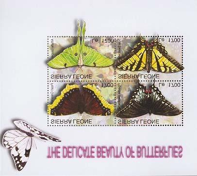2004 Junio 1 : Idem, La Belleza delicada de las Mariposas (BF de 4 valores) (Scott : xxx).