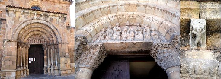 ❶ Portada de San Nicolás, reubicada en este templo en 1908, con cuatro arquivoltas salvo la interior, sustentadas por seis capiteles historiados.