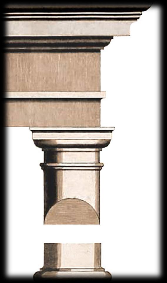 ELEMENTOS CONSTRUCTIVOS DE LA ARQUITECTURA ETRUSCA Sus construcciones emplean el arco y la bóveda con la columna sobre soporte, formando el orden toscano, orden que tiene relación con el dórico.