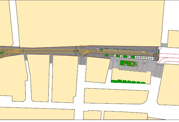 Figura nº6. Plano de una zona de la calle. 2.Pavimentación: El pavimento que se encuentra en la calle San Andrés, previamente a las obras de reurbanización, es de aglomerado y losa hidráulica.