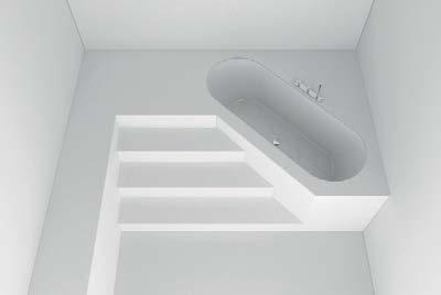 con gradini e struttura lavabo in EPS ECLETTICO city bathtub with integrated steps and washbasin support