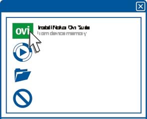 Uso básico 23 2 En el ordenador, seleccione Install Nokia Ovi Suite (Instalar Nokia Ovi Suite). Si la ventana de instalación no se abre automáticamente, abra el archivo de instalación de forma manual.