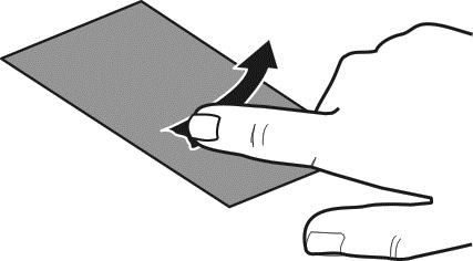 Uso básico 25 Pasar el dedo Coloque un dedo en la pantalla y deslícelo firmemente en la dirección deseada.