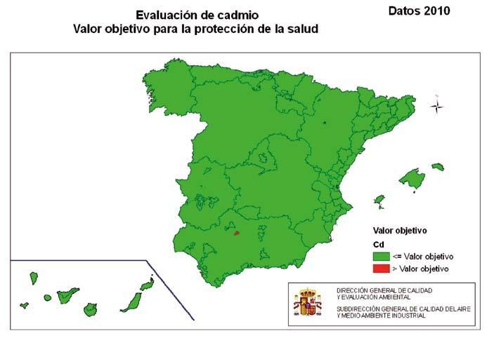 Fuente: D. G. de Calidad y Evaluación Ambiental y Medio Natural. MAGRAMA ZONAS CON SUPERACIONES DEL VALOR OBJETIVO Córdoba (ES0111).