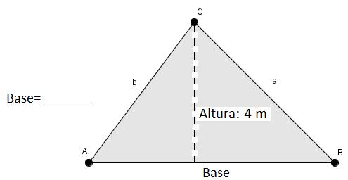 del siguiente triángulo: Calcula la base de
