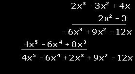 Se multiplica cada monomio del primer polinomio por todos los elementos segundo polinomio.