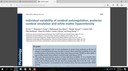 Variabilidad Pendiente AC en Pequeños arteria vertebral cambios PAM à edad à FSC y rigidez no constante aórtica Hiperintensidad sustancia 27 pacientes