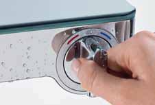 PARA TODOS LOS GUSTOS. Termostato visto ShowerTablet Select. La tecnología Select permite acceder al chorro deseado con comodidad y seguridad también desde el termostato.