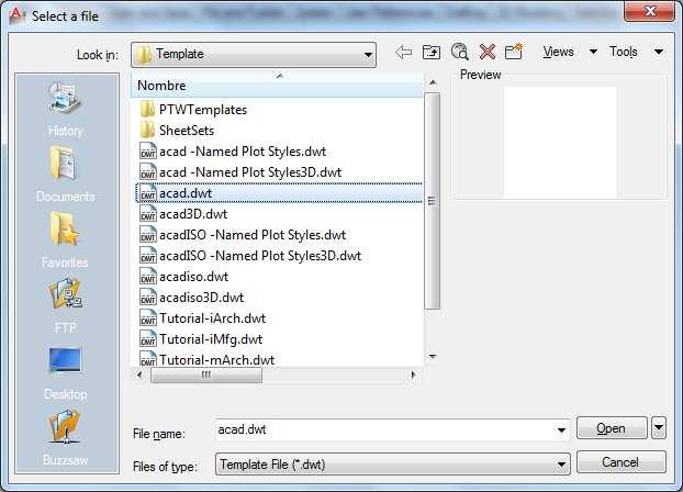 3.-Dentro de Default Template File Name for QNEW aparecerá una flecha que dice None, la cual debe hacer doble clic y posteriormente seleccionar el archivo DWT que se cargara de forma