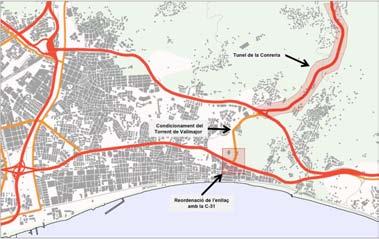 Pla de Mobilitat Urbana de Badalona 103 Proposta 2.1.2 Construcció de l eix de la Conreria 03/2012 Línia estratègica general: 2.