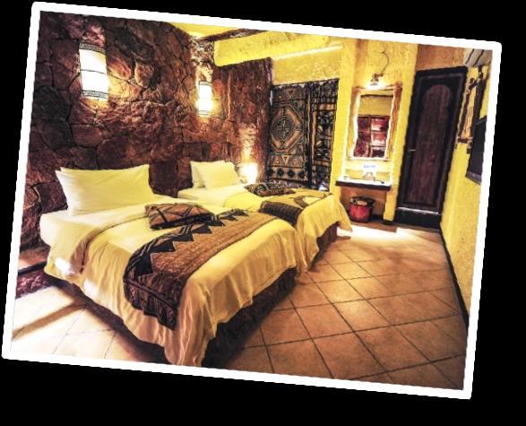 El Hotel Xaluca Dades dispone de habitaciones de diseño cálido y acogedor.