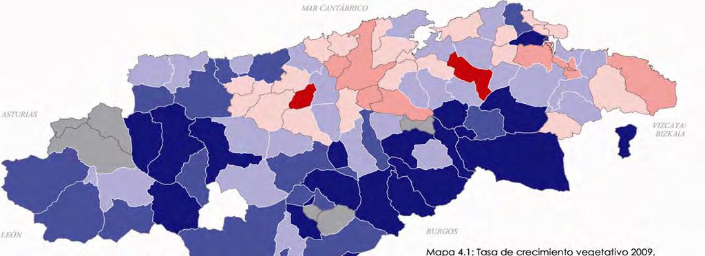 MNP. MUNICIPIOS. Resumen Tabla 4.1.1: Movimiento natural de población por municipios de Cantabria (2009).