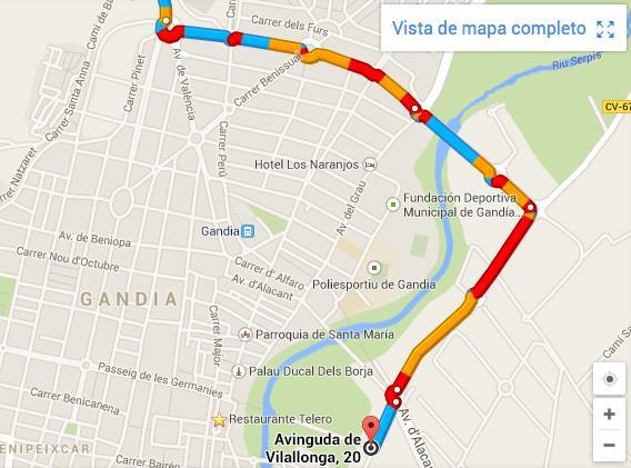 Coordenadas GPS de la zona de aparcamiento: Dirección: Avenida Villalonga 20, GANDIA (VALENCIA)