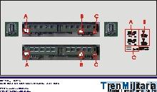 Referencia HO-RE-000_1512 514-5 (HO), en decoración Rojo oxido Referencia HO-RE-000_1519 Vagón mercancías RENFE Tolva TJ-580021 (HO), en decoración rojo oxido