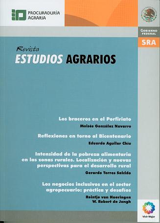 Revista ESTUDIOS AGRARIOS En proceso de publicación el número 45 de la Revista. Se fortalece la publicación de artículos de Autores Internacionales, como es el caso de Colombia, Venezuela y España.