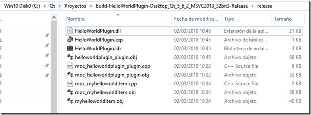 Y ya tenemos nuestra DLL. La copiamos a la ruta de Velneo pero no va sola (la acompaña del fichero qmldir con la definición del plugin y del módulo).