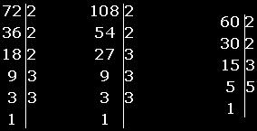 PÁGINA: 5 de 7 2. Se toman los factores comunes con menor exponente. Hallar el m. c. d. de: 72, 108 y 60. 1. 2. 3. 72 = 2 3 3 2 108 = 2 2 3 3 60 = 2 2 3 5 2. m. c. d. (72, 108, 60) = 2 2 3 = 12 12 es el mayor número que divide a 72, 108 y 60.