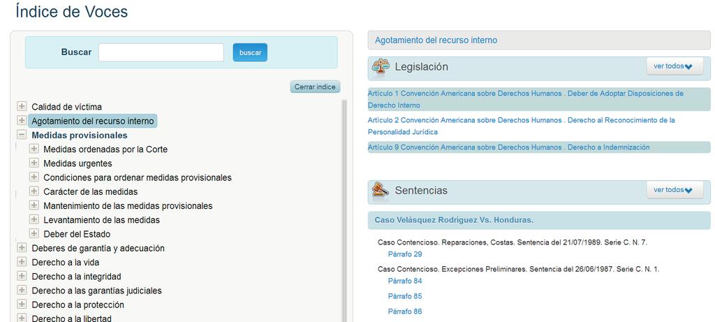 Barra de navegación: voces, sentencias, legislación, jurispruencia mexicana La barra de navegación es la herramienta esencial de la base de datos pues desde ella se puede acceder y buscar