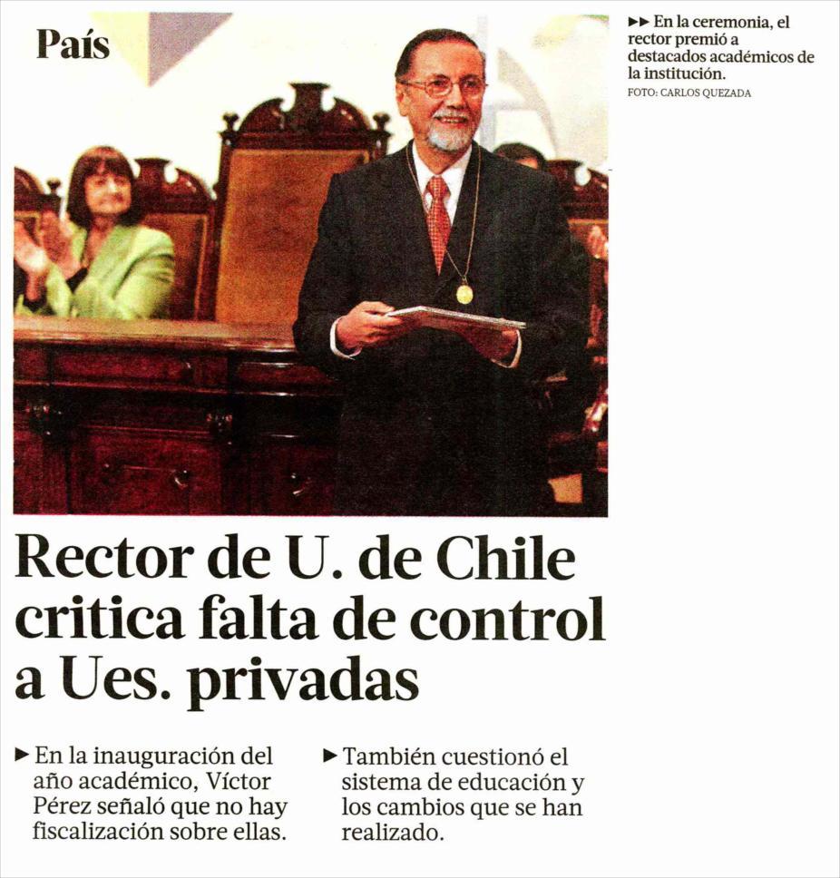 24-04-2013 LA TERCERA - STGO-CHILE 11 2 RECTOR DE U.