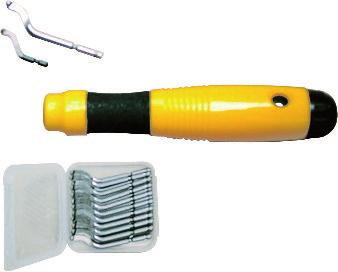 Las herramientas desbarbadoras más utilizadas están al alcance de la mano de forma inmediata.