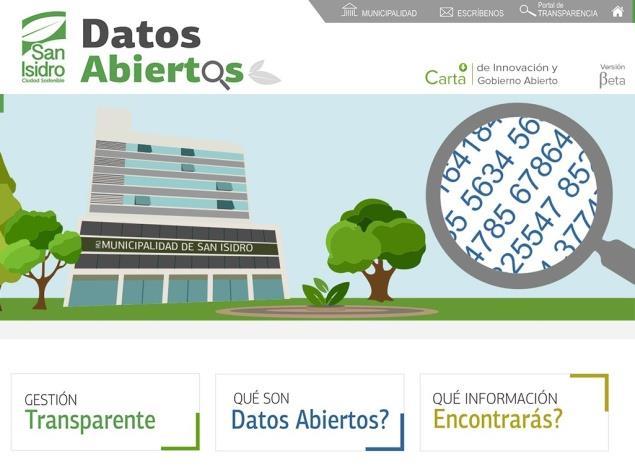 San Isidro-Perú Portal de Datos Abiertos fue lanzado en julio de 2015, en el marco de su Carta