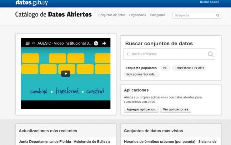Uruguay Portal de Datos Abiertos fue lanzado en diciembre de 2012,