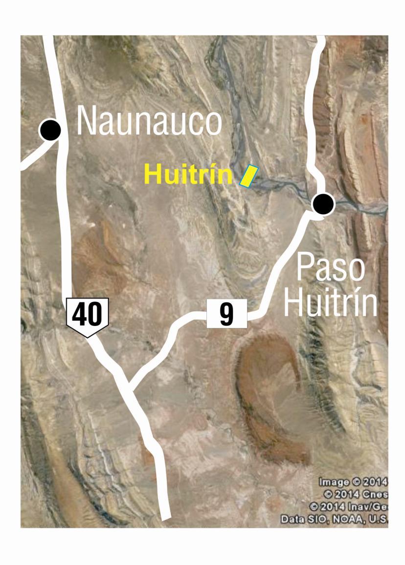 HUITRÍN Río Neuquén Aprovechamiento Huitrín Cota embalse (m.s.n.m.) 820 Salto (m) 51 Coronamiento (m.s.n.m.) 825 Caudal Medio (m3/s) 245 Potencia (MW) 210 Generación (GWh) 921 Coord.