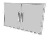 Stainless Steel Double Door : Slide doors up and out of the hinges. Fit the door frame in opening of wall block under the grill.