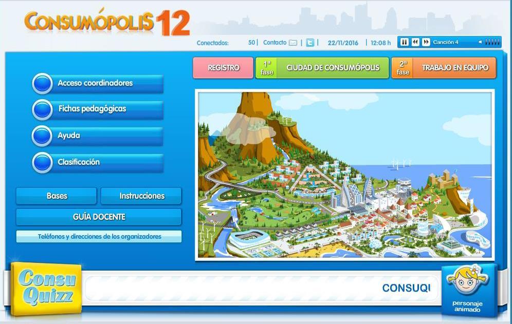 2. PÁGINA DEL CONCURSO Ilustración 3. Captura de pantalla de la página de inicio de Consumópolis 13