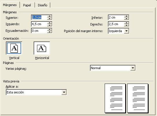 Márgenes y formato de página Desde el menú Archivo > Configurar página podemos indicar algunas características de las páginas, como (sobre todo) los márgenes y la orientación del papel En el apartado
