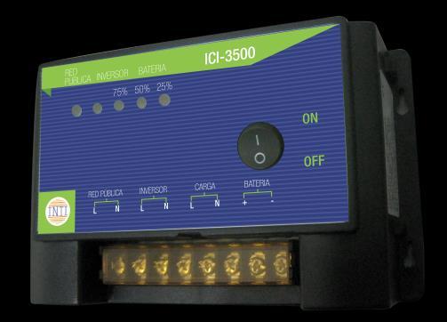 ICI-3500 Potencia nominal 3500W Voltaje de entrada del sistema 24VDC Voltaje de salida del sistema 110VAC Tiempo de transferencia <10ms Voltaje para