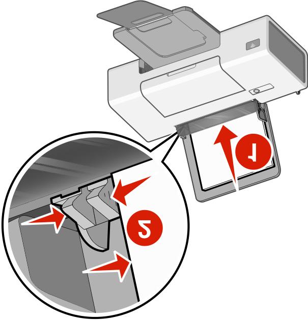 3 Levante la bandeja de papel y extienda la bandeja de salida del papel. 4 Cargue papel y ajuste la guía del papel.
