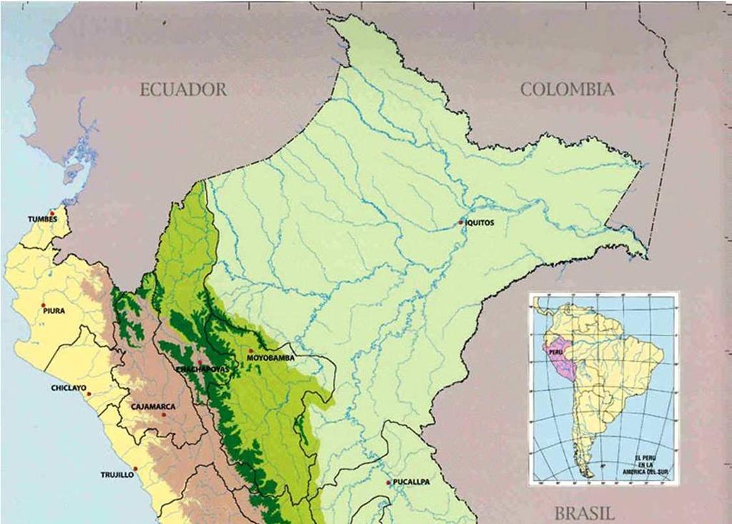 Perú Clima Varía desde tropical en la selva hasta frígido en las cumbres andinas. En la zona costera la temperatura promedio es de 20 c. Clima moderado.