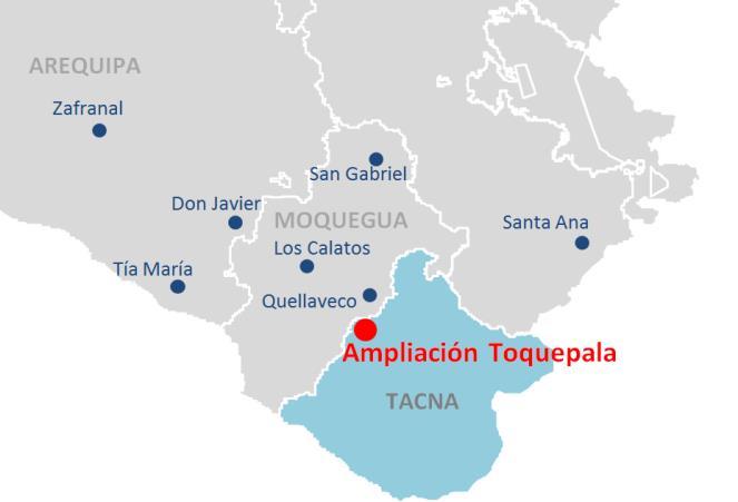 AMPLIACIÓN TOQUEPALA Southern Perú Copper Corporation, Sucursal del Perú 88.9%: Grupo México S.A.B. de C.V. (México) 11.