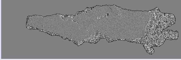 5.3 REALCE ESPACIAL 5.3.1 DELIMITACIÓN DE CUERPOS DE AGUA Un realce de gradiente direccional con orientaciones E-W y N-S, se propuso para el realce de bordes del lago de Chapala.