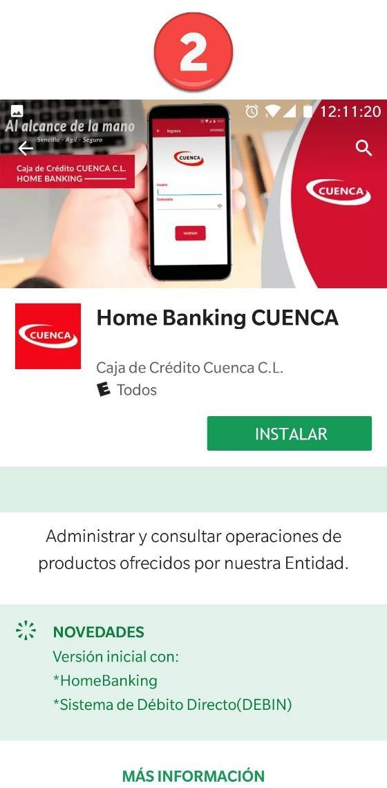 la página web de HOME BANKING de Cuenca: http://www.cuenca.com.ar/home-banking.