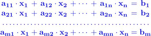 Sistema de ecuaciones lineales Sistema de m ecuaciones lineales con n incógnitas: incógnitas: