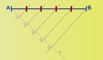 Con una abertura libre del compás, algo mayor a la mitad del segmento, se traza un arco desde A. 2.Con la misma medida del compás, se traza otro arco desde el punto B. 3.