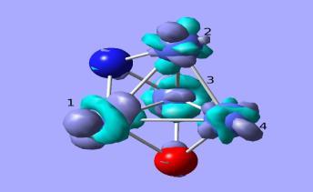 los átomos de nitrógeno presentan también zonas disponibles para ceder densidad de carga.