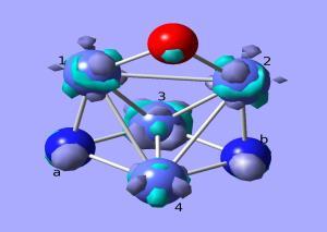 Funciones de Fukui para los cúmulos neutros de cuatro átomos de cobalto puros e interaccionando con NO y N 2O.