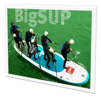 BIG sup stand up paddle El BigSUP es ideal para iniciarse en el Stand Up Paddle de la forma más divertida y segura, en compañía de un instructor de SUP y remando en grupo para iniciarnos en esta