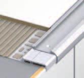 Plástico (PVC duro), con patrón de agujeros universal -fix blanco 8,0 mm 61,0 mm suelto gris 11,0 mm 61,0 mm suelto Perfil para escaleras combinado El perfil para escaleras combinado, con las camisas
