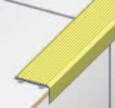 Perfiles para azulejos Perfiles del sistema para escaleras Perfil estándar para escaleras El perfil para escaleras estándar ofrece una protección efectiva y decorativa para los bordes de escaleras y