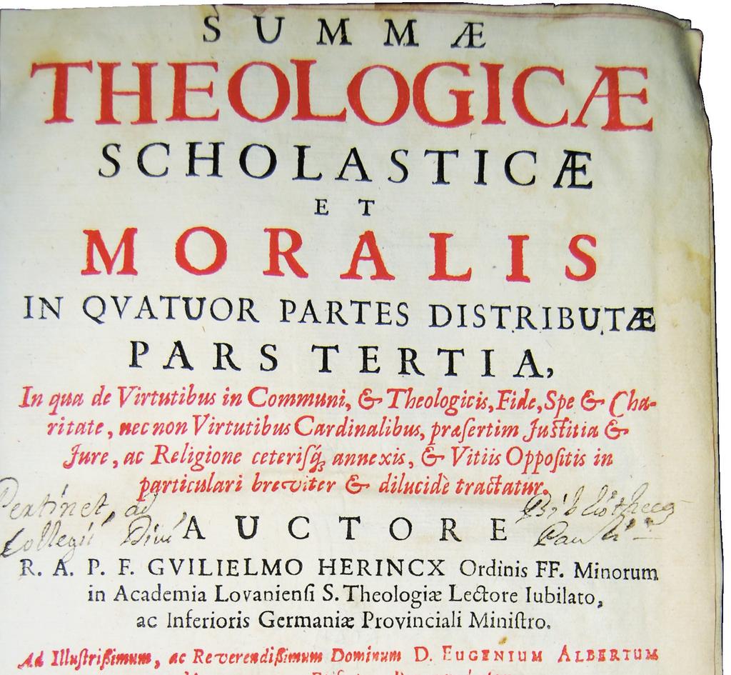 En la parte media de la portada se lee en la anotación manuscrita: Pertinet ad Bibliothecham Colegii Divi Pauli,
