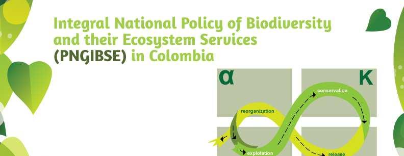 Política Nacional para la Gestión Integral de la Biodiversidad y los Servicios Ecosistémicos (PNGIBSE ) Colombia Conservación Reorganziación Propósito explotación liberación Garantizar la