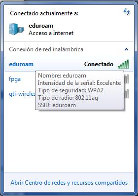 4. Solicitud de credenciales Red Inalámbrica. Conexión con Windows 7.