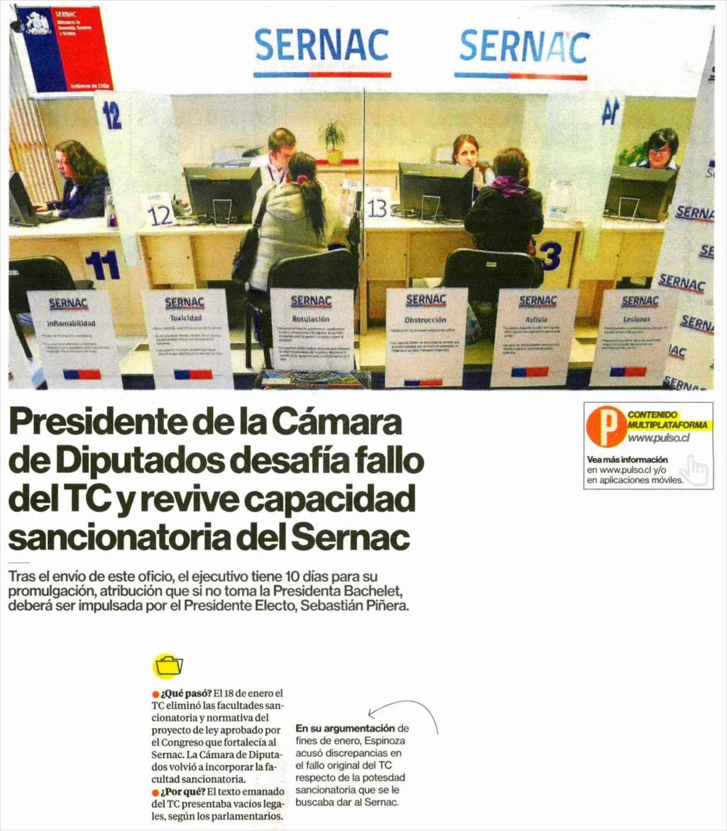 Fecha: 06-03-2018 Fuente: Diario Pulso - Stgo - Chile 21,4x24,4 521,3 2 4 Presidente de la