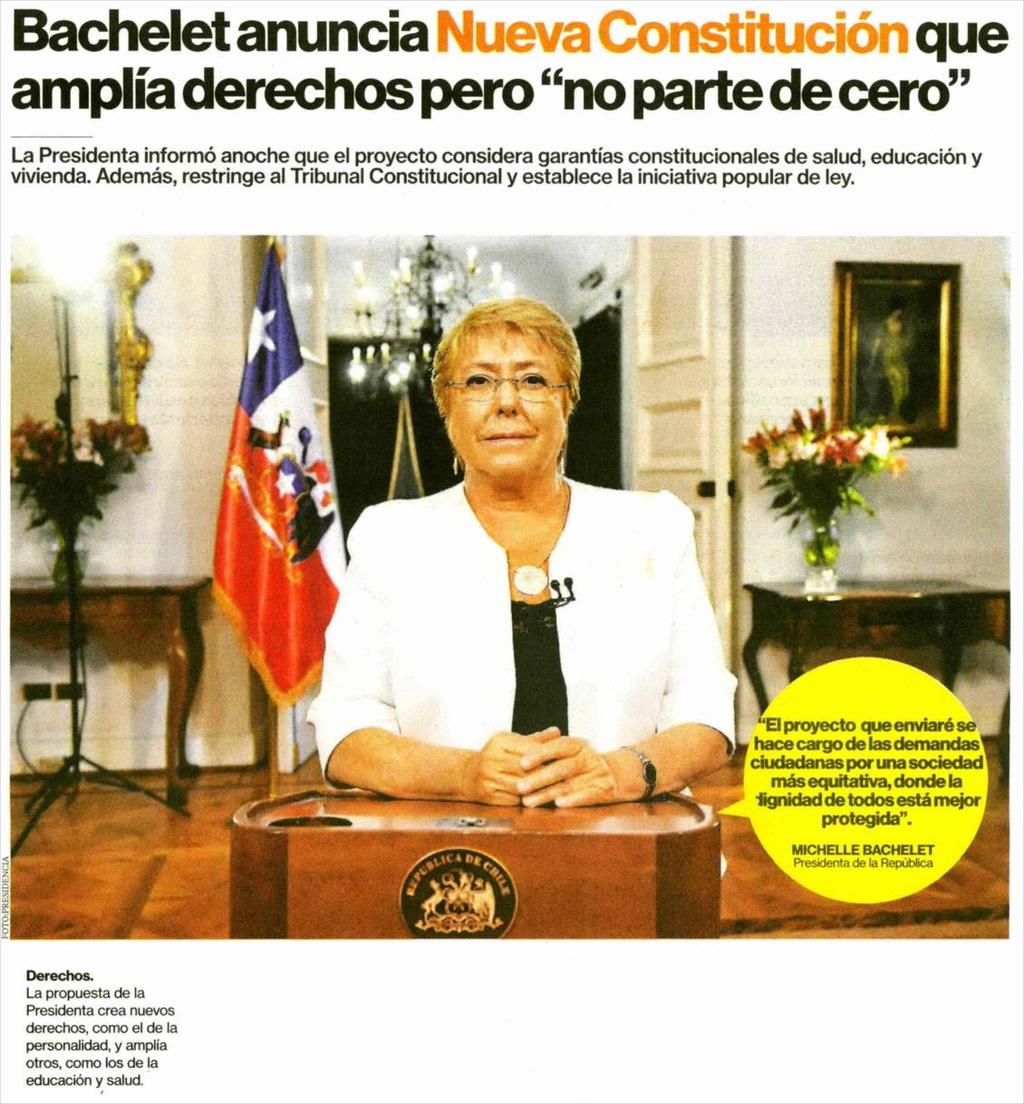 Fecha: 06-03-2018 Fuente: Diario Pulso - Stgo - Chile 24 2 Bachelet anuncia Nueva