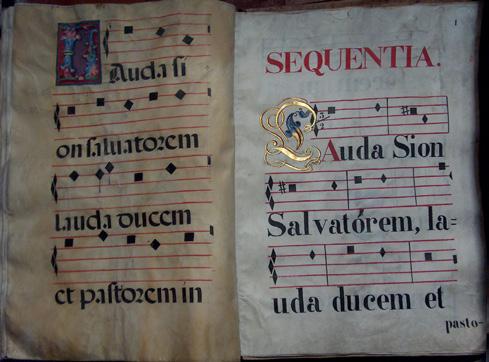 Lara indicó que en estos tres folios se encontraba una versión abreviada de la secuencia Lauda Sión de la festividad de Corpus Christi. Un folio antes de este agregado, el f.